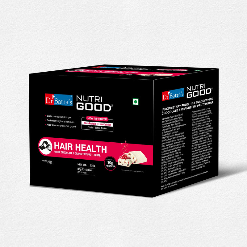 Dr Batra's NutriGood Hair Health Protein Bar - Pack of 15 - 525g