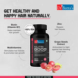 Dr Batra's Nutrigood Biotin Hair Gummies for Strong & Healthy Hair with Grape Seed Extract, Vitamins & Zinc for Nourishment & Protection - Pack of 30 Gummies - Dr Batra's
