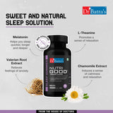 Dr Batra's Nutrigood Melatonin Sleep Gummies for Falling Asleep Faster | Fortified with with L - Theanine & Chamomile to Ease Anxiety & Wake Up Fresh - Pack of 30 Gummies - Dr Batra's