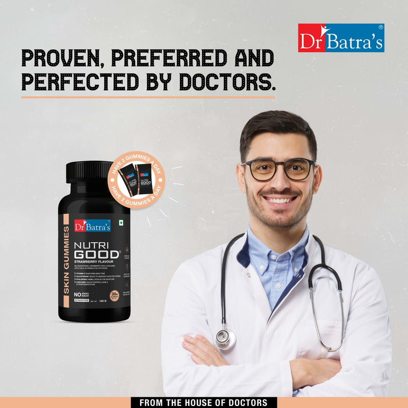 Dr Batra's Nutrigood Skin Gummies for Wrinkle - Free Ageless Skin | Pack of 30 Gummies - Dr Batra's