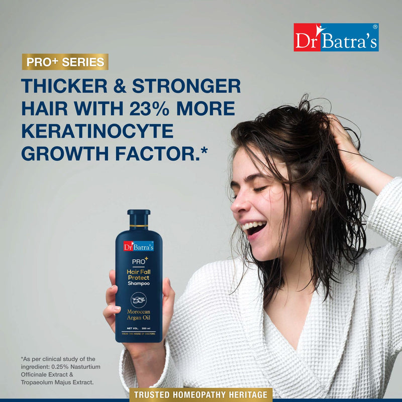 Dr Batra's PRO+ Hair Fall Protect Shampoo | Sulphate Free Shampoo | Moroccan Argan Oil Shampoo for Men & Women - Dr Batra's