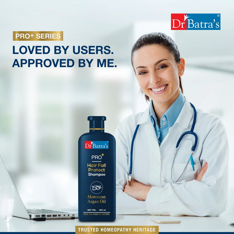 Dr Batra's PRO+ Hair Fall Protect Shampoo | Sulphate Free Shampoo | Moroccan Argan Oil Shampoo for Men & Women - Dr Batra's
