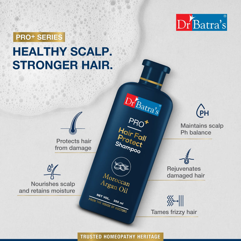 Dr Batra's PRO+ Hair Fall Protect Shampoo | Sulphate Free Shampoo | Moroccan Argan Oil Shampoo for Men & Women - Dr Batra's