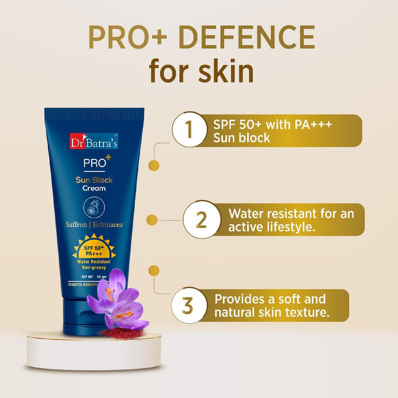 PRO+ Sun Block Cream - Sunscreen SPF 50+ PA+++ - Dr Batra's