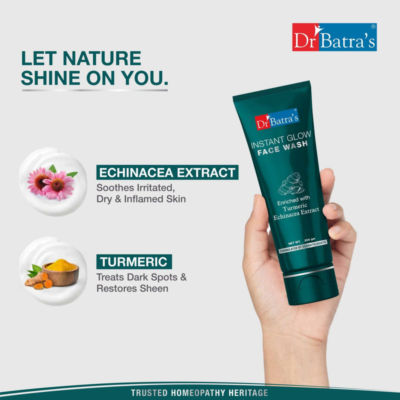 Dr Batra's Instant Glow Face Wash Enriched With Tumeric For Healthy & Glowing Skin - Dr Batra's