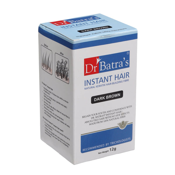 Dr Batra's Instant Hair Natural Keratin Hair Building Fibre - Dark Brown - 12 gm and PRO+ Lock-In Spray - 50 ml - Dr Batra's