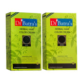 Herbal Hair Color Cream for Men and Women - Available in Black and Brown- In Pack of 2 - Dr Batra's