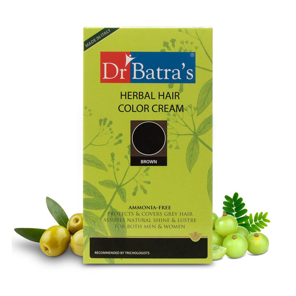 Herbal Hair Colour Cream with Natural Ingredients - Natural Brown Hair Colour - Dr Batra's