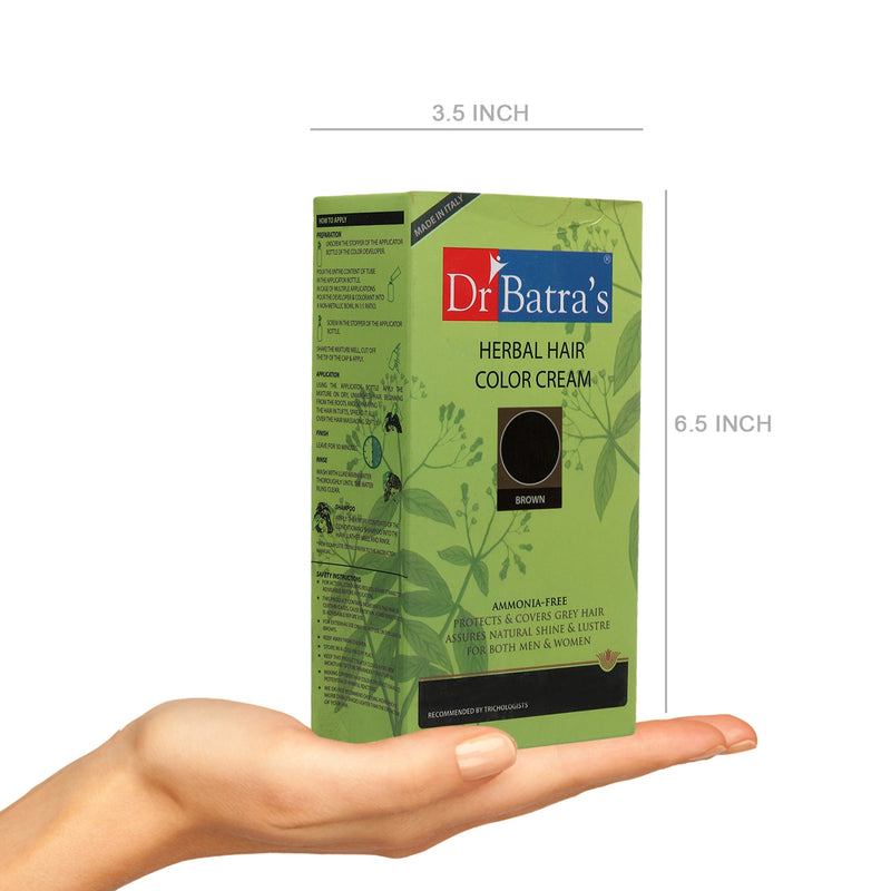 Herbal Hair Colour Cream with Natural Ingredients - Natural Brown Hair Colour - Dr Batra's