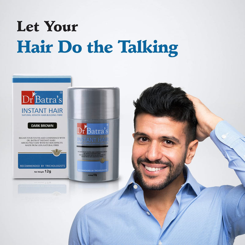 Instant Hair Natural Hair Building Fibre – Dark Brown - Dr Batra's