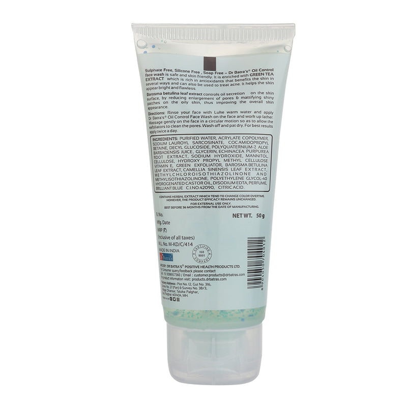 Oil Control Face Wash for Men & Women with Barosma Betulina Leaf and Echinacea - Dr Batra's