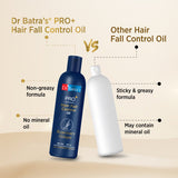 PRO+ Hair Fall Control Oil, Nourishes Scalp, Boosts Hair Growth. Contains Ginger, Rosemary, Thuja Extracts - Pack of 2 - Dr Batra's