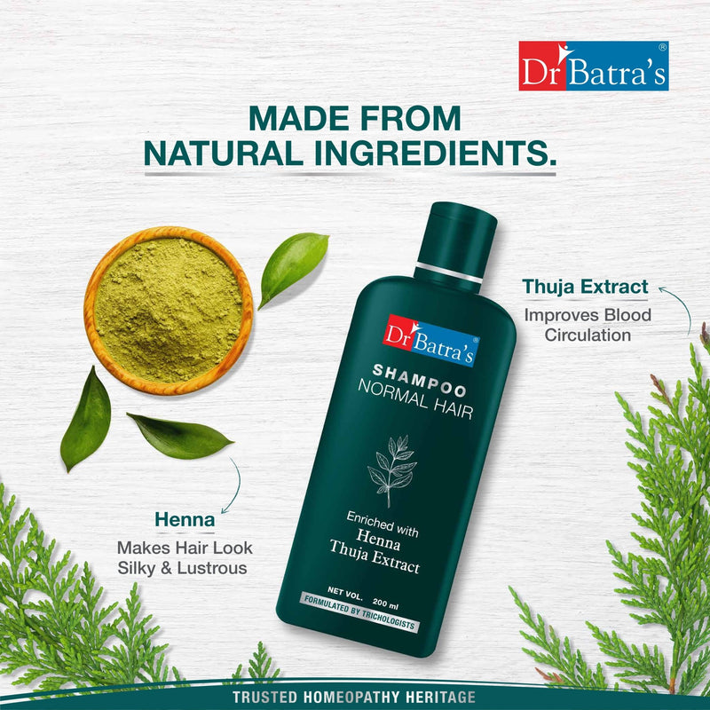 Shampoo for Normal Hair Enriched With Heena & Thuja - Dr Batra's